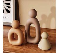 Shein Escultura abstracta minimalista moderna que representa la armonía y la calidez de una familia de tres. Forma elegante, tonos suaves y expresión abstra