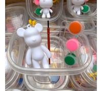 Shein Escultura de oso fluido DIY, molde en blanco hecho a mano para muñeca DIY, artículos decorativos de pintura graffiti para el hogar, la cocina, la habi