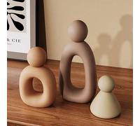 Shein Escultura moderna y simple de una familia de tres miembros, que representa la armonía y la calidez familiar. Forma elegante con tonos suaves y vivacid