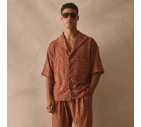 Shein Esenciales de primavera y verano con detalles de bolsillo delantero doble, botones y estampado todo sobre, de manga corta, hombros caídos y cuello