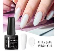 Shein Esmalte De Uñas De Gel Blanco Lechoso De 7ml, Esmalte De Uñas De Gel Semi-transparente Soak Off Uv Led Para Arte De Uñas
