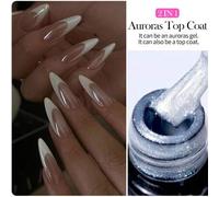 Shein Esmalte De Uñas En Gel Con Brillo Blanco Claro De Luna, Capa Superior, Efecto Perla Iridiscente, Color Brillante, Barniz En Gel Para Decoración De Uña