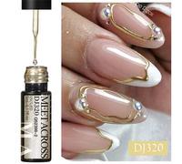 Shein Conjunto De Esmaltes De Uñas En Gel Delineador De Pintura De 3 Piezas, Esmalte De Uñas En Gel Plateado Y Dorado Para Arte De Uñas, Diseño De Uñas Fran