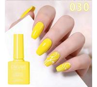 Shein Esmalte de uñas en gel de color amarillo limón brillante de 7.5ml - Color de verano soleado para remojo UV/LED, alto brillo para manualidades de arte