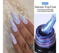 Shein Conjunto de 6 esmaltes de uñas en gel con efecto aurora de 7 ml y acabado perlado para manicura de brillo y purpurina con kit de esmalte de uñas en ge