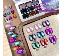 Shein Esmalte de uñas semisólido de 9 colores tipo ojo de gato con efecto de golpeteo, de alta saturación y popular para el salón de manicura y manualidades