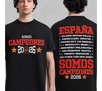 Shein España 2026 Somos Campeones Dos Estrellas Gráfico Camiseta Unisex Hombres Mujeres Moda Algodón Fútbol Campeón Camiseta Conmemorativa Regalo para Fans