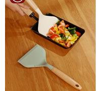 Shein Espátula ancha de silicona con mango de madera, pala antiadherente para panqueques, pescado, huevos, galletas, tortilla, flexible para utensilios anti
