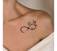 Shein Especial del Día de San Valentín, 1 pieza de tatuaje temporal de hierbas lavable, impermeable, a prueba de sudor y sin reflejo. Dibujos de líneas simp