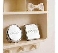 Shein Espejo compacto de maquillaje personalizado con grabado, espejo de bolsillo personalizado con nombre, regalo para niñas, regalo de propuesta para dama