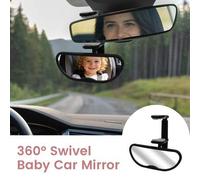 Shein Espejo de coche para bebé con clip - Espejo retrovisor para bebé mirando hacia atrás, diseño sobre el espejo, vidrio irrompible, giro de 360°, ajuste