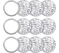 Shein Espejo de mano de maquillaje de metal portátil con forma de bola de discoteca, 1/2/5 piezas, regalo creativo y portátil para el cuidado de la belleza,
