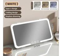 Shein Espejo de vanidad LED para visera de coche, espejo de maquillaje con luz recargable, 3 modos de iluminación regulables, control táctil, decoración de