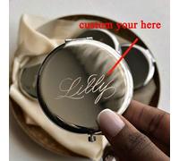 Shein Espejo pequeño con grabado manual | Regalos personalizados | Damas de honor | Despedida de soltera | Tarjetas de asiento | Día de la madre, Multifunci