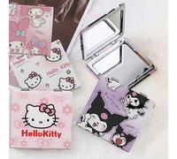 Shein Espejo portátil con personajes de anime Kitty Cat, Hello Kitty, Kuromi, Cinnamoroll y My Melody para tocador (algunas partes pueden ser aleatorias)(di