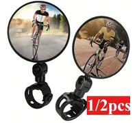 Shein Espejo retrovisor ajustable para bicicleta - Mejora la y visibilidad en la carretera, material de lente acrílico, diseño convexo negro, soporte de ins