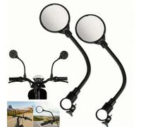 Shein Espejo retrovisor de bicicleta ajustable 360°, con lente gran angular, brazo flexible de fácil instalación, apto para bicicletas de montaña, scooters