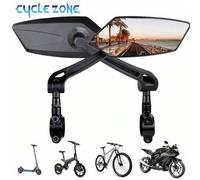 Shein Espejo retrovisor para bicicleta de montaña, espejo reflectante plano y plegable para bicicleta, espejo retrovisor giratorio 360 grados con ángulo de