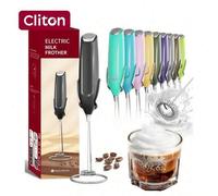 Shein Espumador de leche manual para café - batidora eléctrica de mano, mini batidor de bebidas y varilla espumadora de café con soporte para lattes, capuch