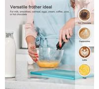 Shein Espumador de leche portátil para café, batidor de bebidas de mano pequeño con varilla de acero inoxidable, batidor de huevos eléctrico, accesorios de