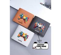 Shein Esta billetera de PU es personalizable con un patrón de auriculares genial y un diseño elegante. Puedes personalizarla con tu nombre o un mensaje fest