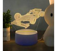 Shein Esta cálida luz nocturna 3D tiene un diseño sofisticado de coche de carreras con detalles realistas y un efecto 3D que crea una atmósfera acogedora y