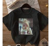 Shein Esta camiseta de cuello redondo y manga corta con un patrón floral de color block único está hecha de tela suave y cómoda, lo que la hace muy adecuada
