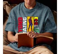 Shein Esta camiseta lavada unisex con colaboración de Marvel presenta una impresión de un panel de cómic vintage de Superior Spider-Man. Hecha de tela de al