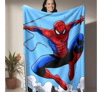 Shein Esta es una manta de franela con temática de -. El fondo muestra el horizonte de la ciudad de Nueva York bajo un cielo azul y nubes blancas. El tono g