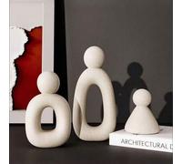 Shein Esta escultura abstracta minimalista moderna representa la armonía y la calidez de una familia de tres. La forma elegante, los tonos suaves y la expre