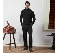 Shein Esta nueva camiseta de hombre de este otoño presenta una base de cuello alto, es de estilo casual y cálido de manga larga, y tiene un estilo versátil.