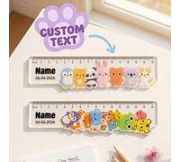 Shein Esta regla de acrílico personalizable con borde de encaje con forma de animal te permite personalizarla con tu nombre y una fecha. Es adecuada para es