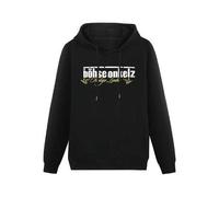 Shein Esta sudadera informal con capucha presenta un estampado minimalista con los motivos "Böhse Onkelz" y "Schöne Lieder". Su corte holgado, cierre de cor
