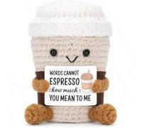 Shein ¡Esta taza de café de ganchillo es tan linda!!! Una pequeña dosis de positividad, recordándonos las cosas importantes de la vida. Expertamente elabora