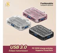 Shein Estación de acoplamiento tipo C 3 en 1 D8 con concentrador USB-A, divisor y adaptador. 1 puerto USB 3.0 de 5 Gbps + 2 puertos USB 2.0 de 480 Mbps. Com
