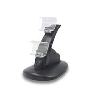 Shein Estación de carga con luz LED azul para controlador de PlayStation, estación de carga USB doble, compatible con DualShock 4 / Pro / Slim
