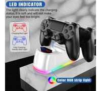 Shein Estación de carga para controlador P4, chip de carga mejorado de 2 horas, base de carga para controlador P4 con luz indicadora de carga y luz de ambie