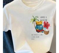 Shein Estampado único de rana divertida "DtMF", camiseta ajustada para mujer, top de verano, serie K-Pop Warrior, top de algodón puro, ropa para mujer, ropa