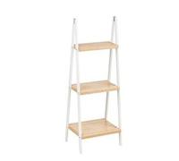 Shein Estante de almacenamiento de baño de 3/4 capas - Estante de almacenamiento de bambú - Estante de escalera y estante cuadrado - Color natural negro opc