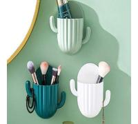 Shein Estante de almacenamiento montado en la pared con forma de cactus para cepillos de dientes, peines y brochas de maquillaje - Adhesivo, sin marcas, de