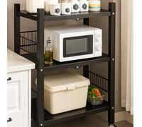 Shein Estante de cocina de pie, multifuncional, de libre instalación, plegable, para almacenamiento, para horno microondas y ollas.