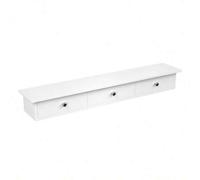 Shein Estante de Pared, Estante Flotante con 3 Cajones, Carga de 15 kg, 15 x 80 x 10 cm, para Pasillo, Salón, Oficina, Montaje Fácil, Ahorro de Espacio, Est
