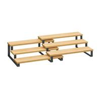 Shein Estante para Especias, Juego de 2 Estantes de Armario, Especiero Extensible de 3 Niveles, Madera de Ingeniería, Apilable, para Despensa, Encimera, Bei