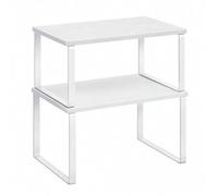 Shein Estante para Especias, Juego de 2, Organizador de Armario, Estante de Almacenamiento de Cocina Extensible, Especiero de Metal y Madera de Ingeniería,