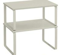 Shein Estante para Especias, Juego de 2, Organizador de Armario, Estante de Almacenamiento de Cocina Extensible, Especiero de Metal y Madera de Ingeniería,