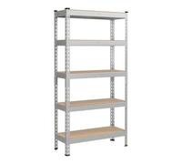 Shein Estantería de 5 Niveles, Estantería de Almacenamiento, Montaje sin Tornillos, Estantes Ajustables, 30 x 75 x 150 cm, Carga de 875 kg, para Garaje, Cob