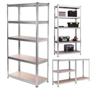 Shein Estantería de almacenamiento de 5 niveles, estantería metálica ajustable, estantería de pie galvanizada de varias capas, estantería de exhibición, lib