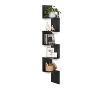 Shein EstanterÍa de Esquina en Pared, EstanterÍa Esquinera de 5 Niveles, Estanteria Libros, para Dormitorio, Sala de Estar, BaÑo, Oficina en Casa, Negro