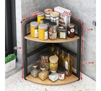 Shein Estantería de esquina metálica curva de doble capa y alta resistencia - Diseño triangular para maximizar el espacio de la esquina | Organizador de coc