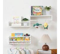 Shein Estantería de madera multifuncional para almacenamiento en la habitación del bebé, estantería para libros de lectura, álbumes de fotos y cuentos
